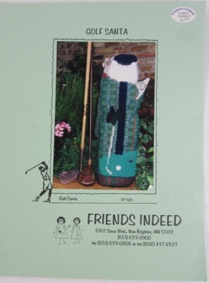 Friends Indeed Golf Santa 3-D Standing 22'' Cross Stitch Pattern