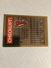 Baltimore orioles Atlanta Braves 1994 gold unmarked checklist basebal card cscan