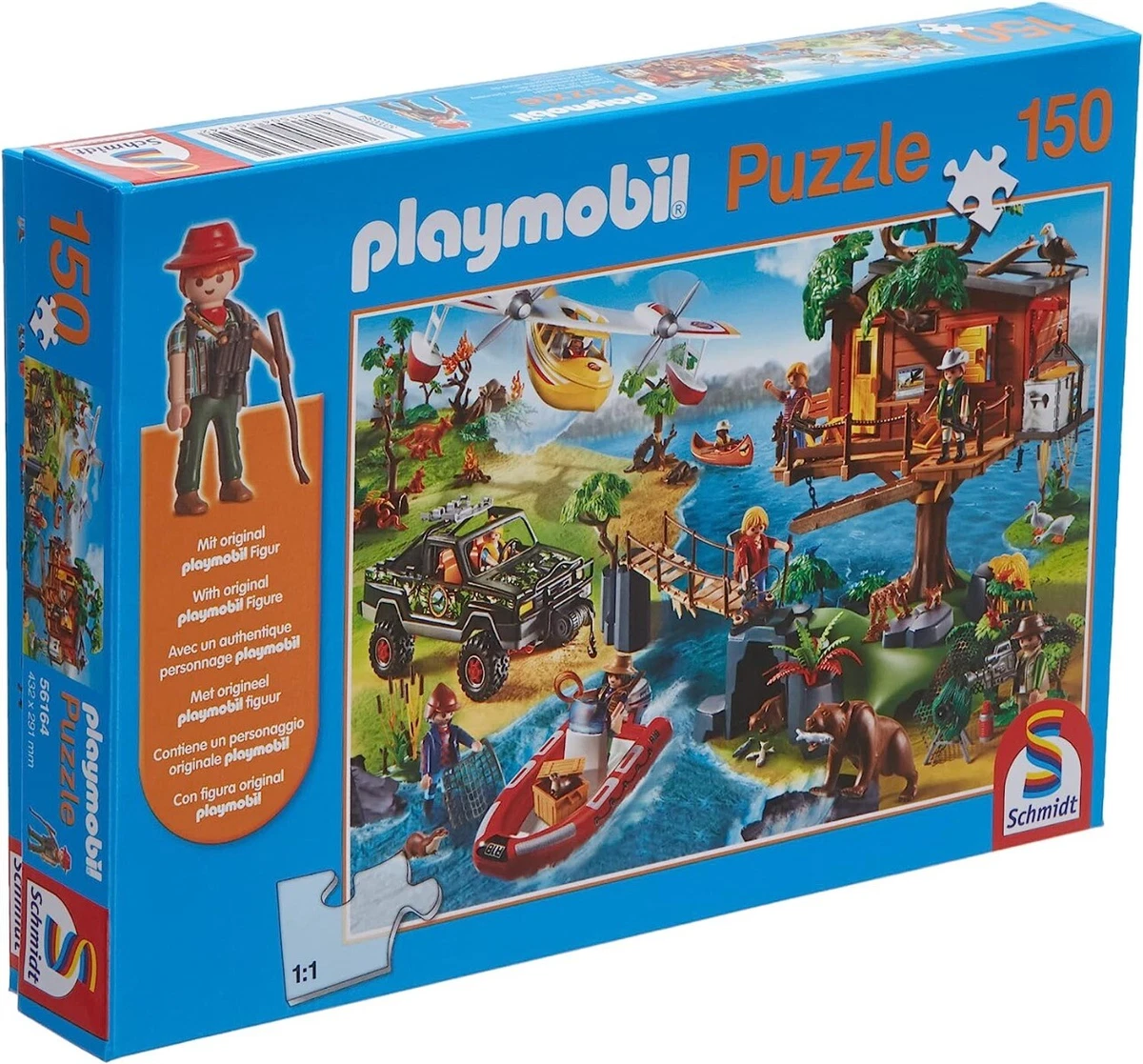 SCHMIDT 150 Piece PLAYMOBIL Treehouse Puzzle with figure