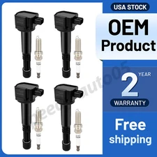 4 Ignition Coil Pack UF712 and Spark Plugs For 2013-2017 Honda Accord l4 2.4L