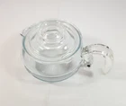 Vintage Pyrex Coffee Teapot 6 Cup Glass & Stainless Flameware Classic Tea