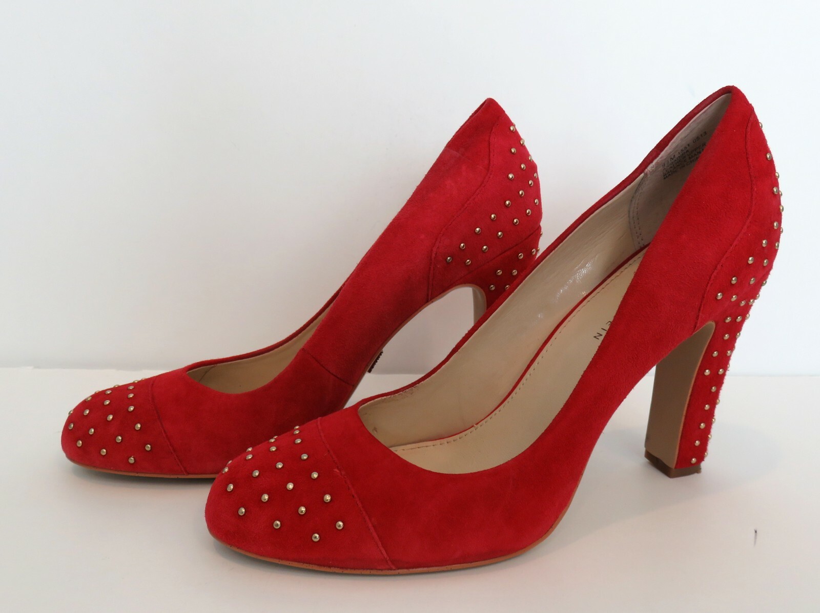 Anne Klein AKOADIRA Red Suede Leather Heels Size 9.5 M Round Toe Very Nice  | eBay