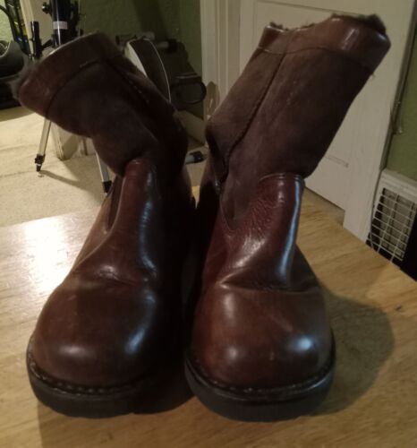 UGG Australia Wrangell Leather Brown Shearling Waterproof Boots 5263 Sz 6 - Picture 2 of 14