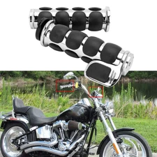 Chrome Motorcycle 1" Bar Hand Grips For Harley Dyna Softail Sportster Touring US