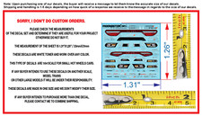 White Toner Water Slide Decal Dodge Durango, Charger R/T Lights For H-W 1/64