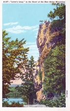 Lover's Leap Heart of the Blue Ridge Mountains North Carolina Postcard