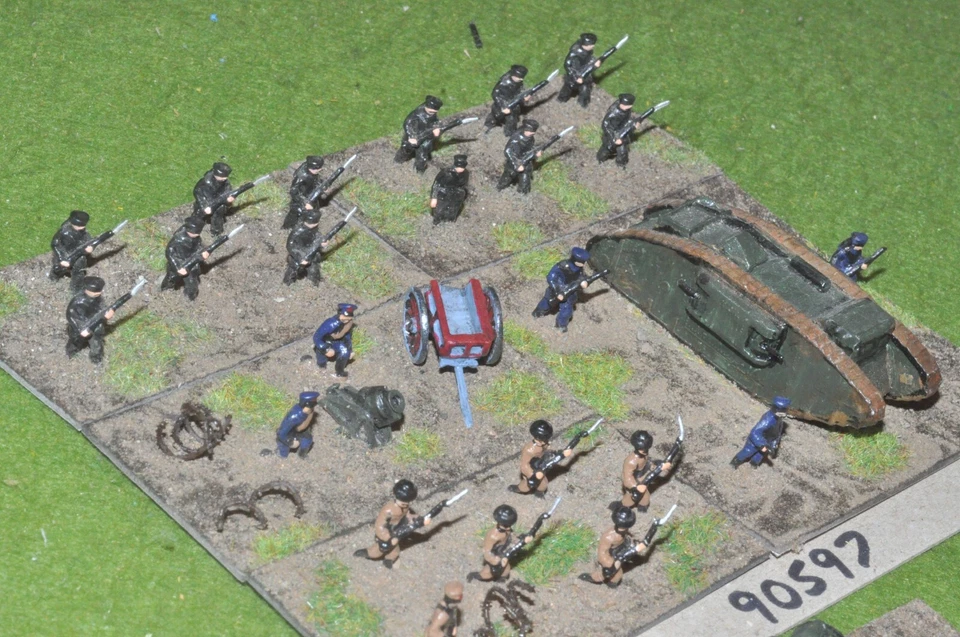 15mm WW1 / russian - civil war 1 tank 1 mortor & 23 figs - inf (90597) - Image 2 of 2