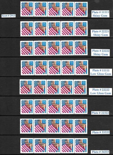 Scott #2913 29c Flag/Porch-WAG  PNC5s, Comp. Set of 16, VF+QUALITY!-Cat-$82.25 - Picture 1 of 2