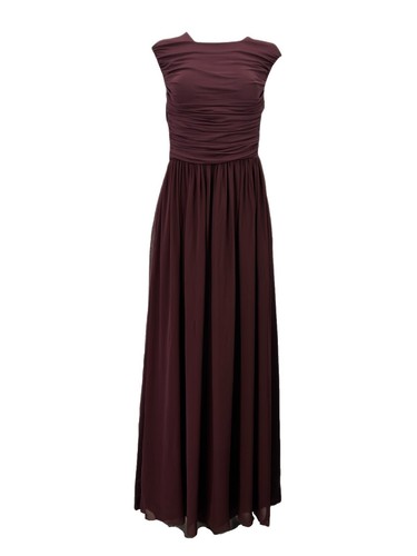 pleated georgette open-back long midi dress Banana Republic Pleated Georgette Open-Back Long Midi Dress