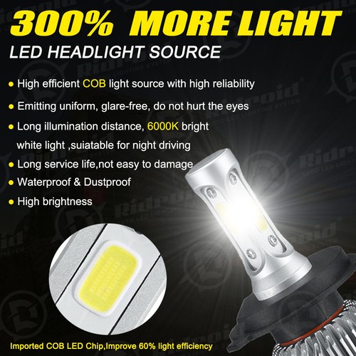 For 1983-1988 Ford Ranger Pair 7X6"inch H4 6000K LED Headlight Hi/Lo Sealed Beam - Picture 13 of 24