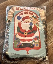 Bucilla Felt Santa Door Hanger Kit HO HO HO 15x25 Christmas Vintage 82963 Banner