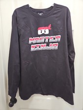 EUC The Children's Place Unisex Dorosły L/S Piżama Top - Ninja - Czarny- XL