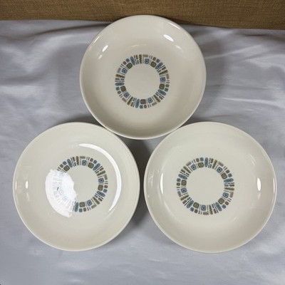 Vintage Temporama Canonsburg Pottery Set 3 Coupe Soup Bowls 8  MCM Atomic