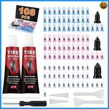 Tire Repair Kit 108PCS Flat Tire Plug Tubeless Car Truck Motorcycle Screw Plugs
