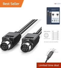 Mini DIN 8-pin Male to Male Cable 6ft Serial Copper Wire for PLC Touch Screen