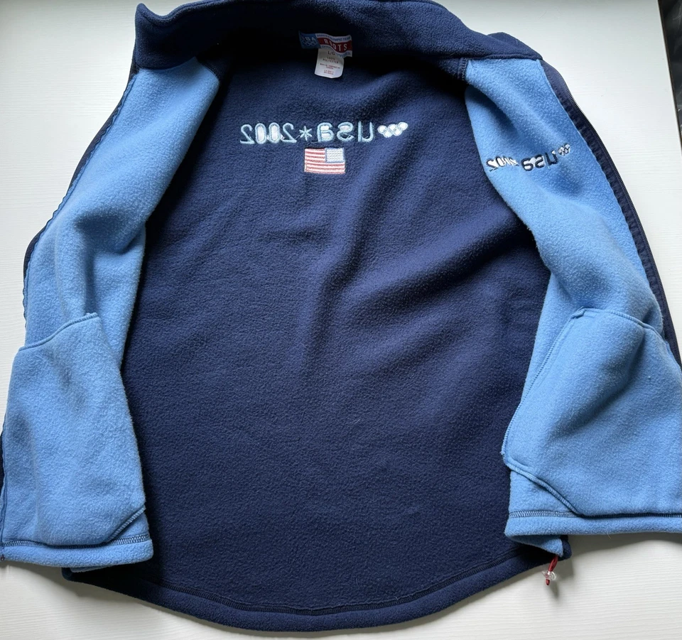 Chaleco polar de colección de los Juegos Olímpicos de Invierno 2002 para hombre L cremallera completa Salt Lake City Roots camisa Foto 3 de 4