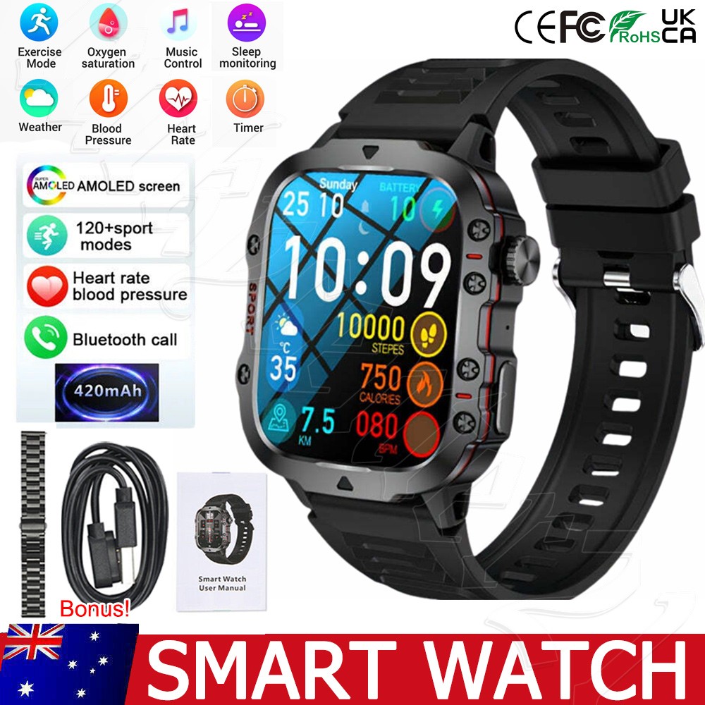 2026 Smart Watch For Men/Women Waterproof Smartwatch Bluetooth iPhone Samsung