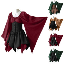 Robin Hood Kostüm Elf Fee Cosplay Erwachsene Damen Kleid Korsett Minikleid S-5XL