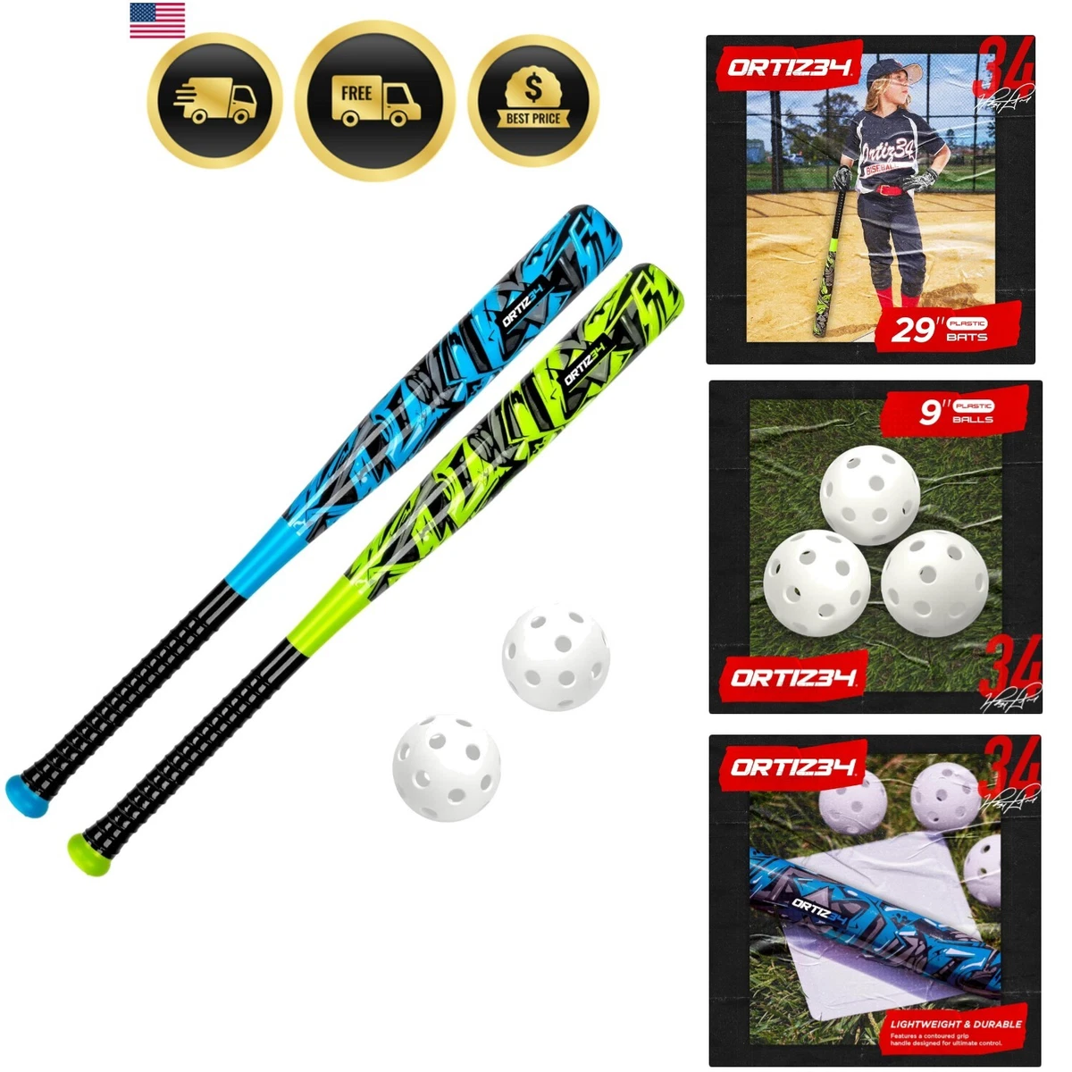 Palline Baseball Allenamento 12 Pezzi - Morbide Con Fori Per Interno Ed