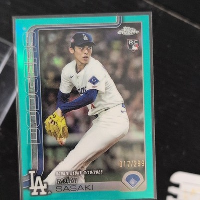 Topps 2025 Chrome Update Roki Sasaki RC Serial Numbered /299 Dodgers #USC73