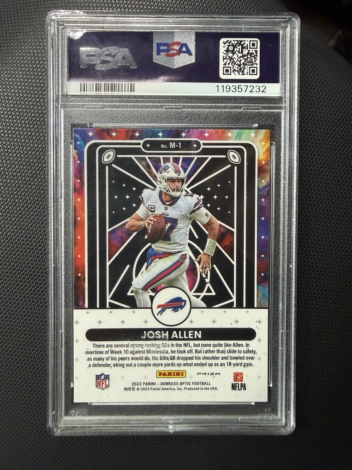 Panini 2022 Donruss Optic Josh Allen Mythical M-1 PSA 10 Buffalo Bills view 2