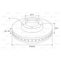 Valeo 2X Bremsscheibe Vorne Ø303.8 Mm BelüFtet FüR Opel Grandland X 75 1.2 1.6