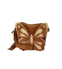 Wonder Nation Girls Butterfly Crossbody Bag Brown