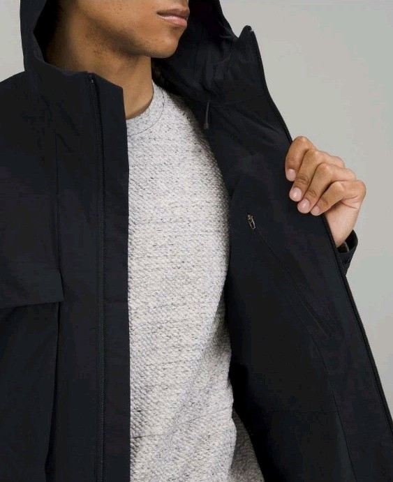 Lululemon Stretch Cargo Jacket Full Zip Water-Resistant LM4AFWS Mens Large Black image 5
