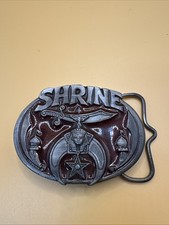 1985 Shrine Belt Buckle CJ1005 Great American Buckle Red Enamel Masonic Shriners