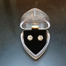 Swarovski Crystal Stud Earrings In Heart-Shaped Gift Box New with Tags