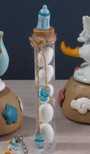 Provetta portaconfetti con BIBERON CELESTE bomboniera nascita bambino 0OG1