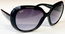 Ray-Ban Designer Sunglasses JACKIE OHH II 4098 601/8G Grey Lens Gloss Black New 