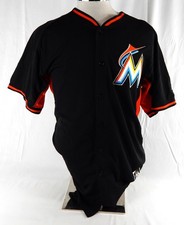2014-16 Miami Marlins Brian Schales #30 Game Used Black Jersey BP ST 46 890