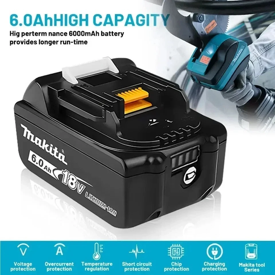 Makita 18V LXT Lithium-Ion 6.0 Ah Battery- BL 1860B -NEW FREE USA SHIP - Image 4 of 4
