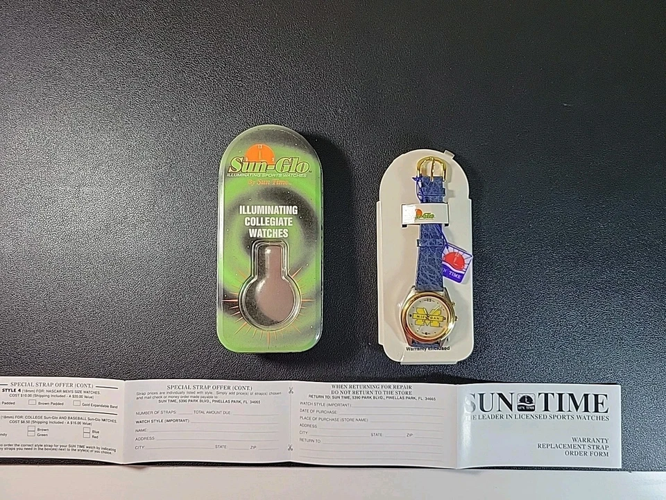 Reloj iluminador Sun-Glo vintage Michigan Wolverines - no funciona como está Foto 3 de 4