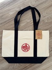 Trader Joe's LARGE Canvas Tote Bag-Limited Release Blue / Cream , New w/TAGS