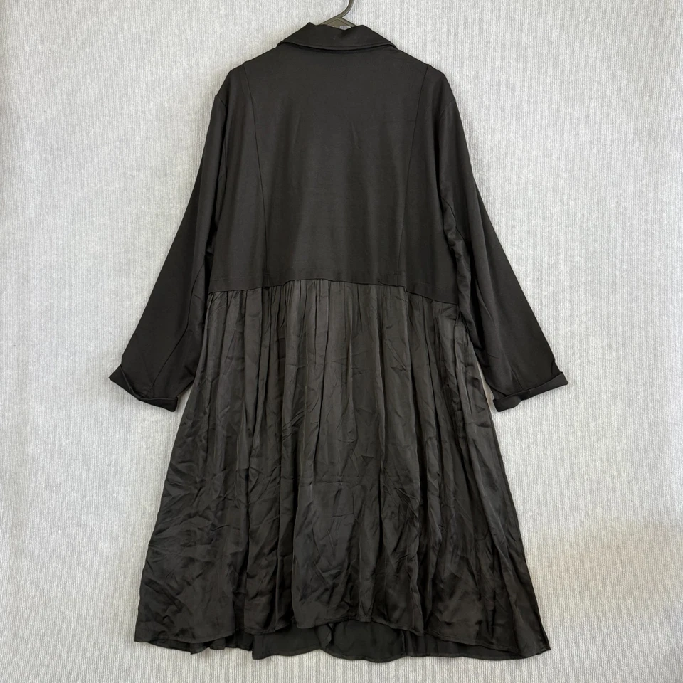 Vestido Taking Shape 20 Negro Mezcla Bambú Solapa Elástica Plisada Fluido Foto 4 de 4