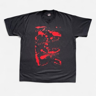 Single Stitch Kurzarm T-Shirt XL schwarz rot Horror Krimi Festival Emo Goth