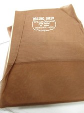 1 PR VINTAGE UNBRANDED SEAMED FULL FASHION SHEER NYLON STOCKINGS 9 1/2 LONG 34"