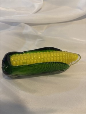 VTG Hand Blown Art Glass Murano Style 5.5'' Corn on the Cob