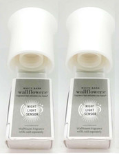 2 PC Set Bath Body Works Wallflower Plug In Bulb White Cone Night Light Sensor