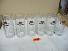 6840.        6 x alte   Bierkr&uuml;ge  Tucher Br&auml;u Brauerei Glas Bierkr&uuml;ge 0,4 L