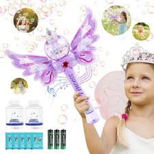 Princess Bubble Wands for Kids Girls,Music  Light up Bubble Machine,Bubble Blow