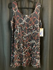 Lulu B XL Black Chain Ruffle Sleeveless Dress Upf50