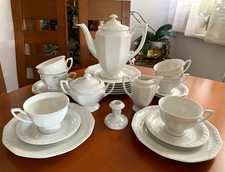Rosenthal Maria Wei&szlig; Kaffeeservice 6 Per. 22 tlg Porzellan Relief