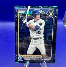 2024 Bowman Chrome 1st Cooper Pratt Aqua Lunar Refractor /125 #BCP-137 Brewers