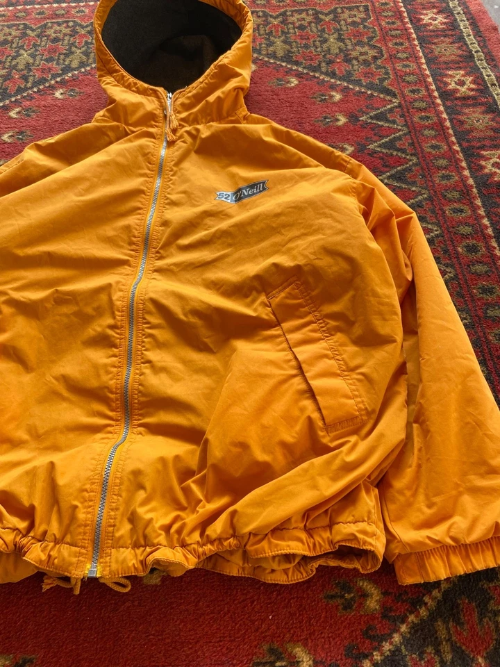 Oneill 52 Big Logo Y2K Orange Hip Hope Puffer Jacket XL size - Image 3 of 4