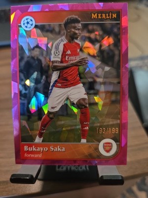 2024-25 Topps Merlin UCC Bukayo Saka #7 Pink Atomic Refractor /199