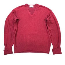 Vintage Royal Jeff V-Neck Sweater Men's L Burgundy Red Dupon Orlon Made in USA