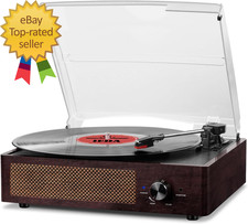 Vinyl Record Player Turntable with Built In Bluetooth Receiver 2 Stereo Speakers